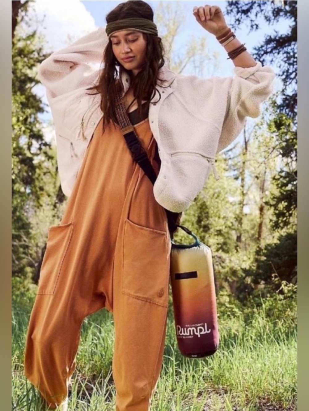 Free People Movement Hot Shot jumpsuit in Toasted Coconut